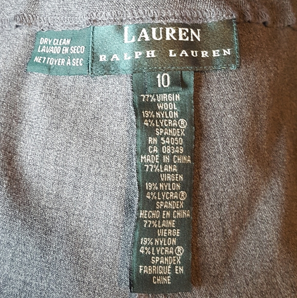 Lauren Virgin Wool Blend Faux Leather Trim Pants - Picture 7 of 7